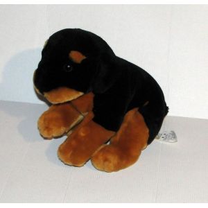 Peluche Chien Rottweiler Animal Alley - Doudou Chiot Rott Toys Rus 33 Cm - Occasion