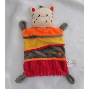 Doudou Peluche Plat Zèbre Cheval Roue Orange Jaune Rouge Gris Nicotoy - Occasion