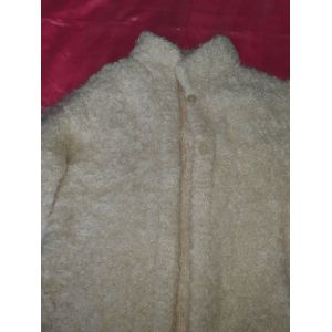 Manteau En Laine Bouclée Beige - Occasion