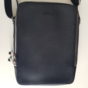 Sacoche Verticale Unisexe Chantaco En Cuir Noir Lacoste - Occasion