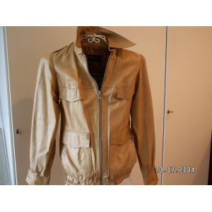Blouson Peau Beige Clair Souple - Occasion