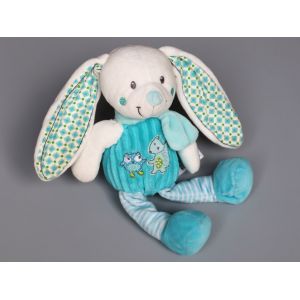Doudou Lapin Blanc Bleu Renard Hibou Mots D'enfants - Occasion