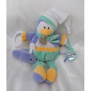 Doudou Peluche Pingouin Activit&eacute;s Eveil Graines De Doudou Vert Violet Blanc Doudou Et Compagnie - Occasion