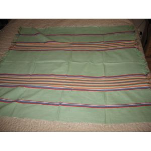 Nappe Vintage (Années 50) Vert Amande Et Bayadère 1.20 M X 1.10 M - Occasion