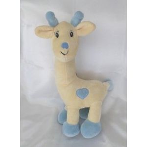 Doudou Peluche Girafe Jaune Et Bleu Coeur Arthur Et Lola B&eacute;bisol - Occasion