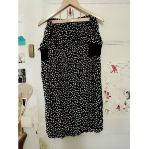 Robe Noire &Agrave; Pois Blancs Sans Bretelles 46 Xxxl Jacqueline Riu. - Occasion