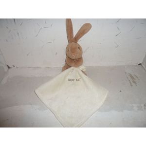 Doudou Lapin Marron Mouchoir Blanc Baby Nat Babynat Rabbit - Occasion