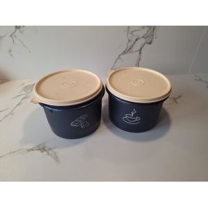 Lot De 2 Bo&icirc;tes Tupperware Caf&eacute;/Chocolat Noires - Occasion