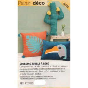 Patron Modes Et Travaux Deco - 412890 - Coussins Jungle A Gogo - - Occasion