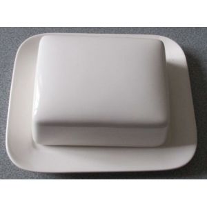 Beurrier Rectangulaire Porcelaine Blanc Quid- 19x16x5cm- Jamais Utilis&eacute; - Occasion