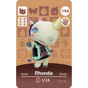 Carte Nfc Amiibo Animal Crossing New Horizons Serie 2, Compatible Avec Nintendo Switch/Lite/Wii U/3ds - Rhonda 154 - Occasion