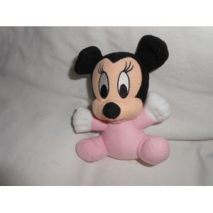 Doudou Peluche Souris Minnie Rose Disney Nicotoy Simba Toys Dickie Grelot 14cm Sans Etiquette - Occasion