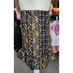 Petite Robe D'enfant Africaine Tissu Wax Bogolan Pagne Africain 6 - 8 Ans Sanhe Block Prints 96007121 - Occasion