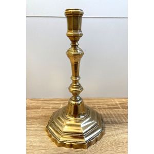 Ancien Bougeoir Chandelier Flambeau Époque Louis XV Bronze Massif Doré - Occasion