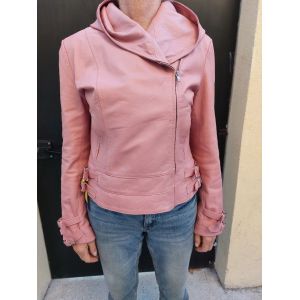 Blouson En Simili Cuir Rose Type Perfecto - Occasion