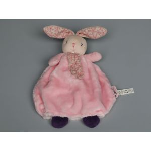 Doudou lapin marionnette Kaloo rose violet - Occasion