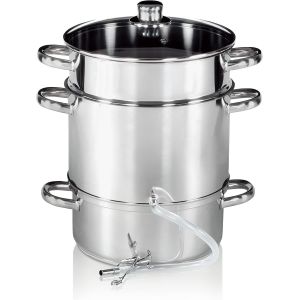 Extracteur de jus de fruits en acier inoxydable, 26 cm, pour extraire le jus de fruits et l&eacute;gumes en douceur selon le principe de l'extracteur &agrave; vapeur, extraction de jus de fruits naturels et - Occasion