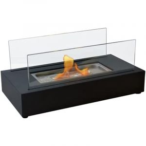 Chemin&eacute;e Bio De Table Rectangulaire Avec Deux &Eacute;crans En Verre Tremp&eacute; Algeiros Purline - Occasion