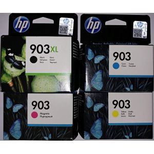 Cartouches d'encre HP 903XL noir / HP 903 1x cyan / 1x magenta / 1x jaune pour HP Officejet 6950, HP Officejet Pro 6960. - Occasion