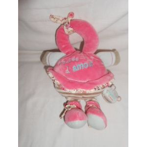 Poupée D'amour Doll Fille Rose Robe Bouille De Doudou Peluche Hochet 23 Cm Dc1435 Tissu Liberty Doudou Et Compagnie Dc 1435 - Occasion