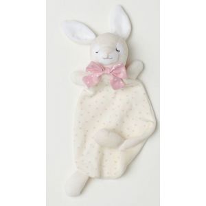 Doudou Lapin Creme Blanc Fleurs Roses H&m - Occasion