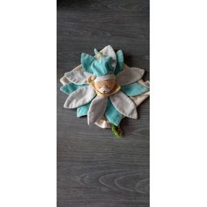 Doudou ours plat a p&eacute;tale bleu doudou et Compagnie - Occasion