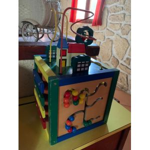 Cube D'éveil En Bois Vintage, Multi Activités - Occasion