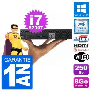 Mini PC Dell 3040 Micro Intel i7-6700T RAM 8Go Disque 250Go HDMI Windows 10 Wifi - Occasion