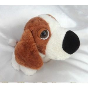 Doudou Peluche Chien Assis Blanc Et Marron Cp International - Occasion