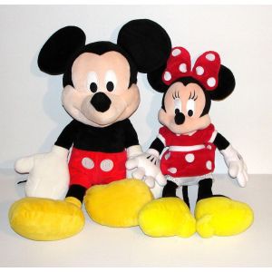 Minnie Et Mickey Lot De 2 Doudou Peluche Grand Modele 50cm Et 60cm Nicotoy Disney - Occasion