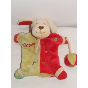 CHIEN BABYNAT BABY NAT ROUGE VERT MARIONNETTE 22 cm - Occasion