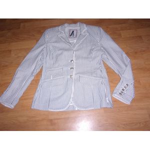 Veste Saint James Rayée Bleu Marine Et Blanc Effet Floqué Taille 40 Tbe - Occasion