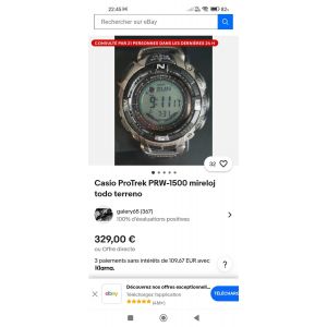 Montre Casio Protrek Prw 1500yt Rare - Occasion