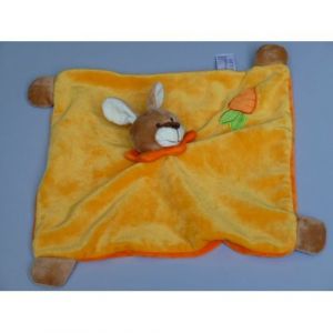 Doudou Plat Lapin, Jaune Et Orange, Carotte, Soft Friends - Occasion