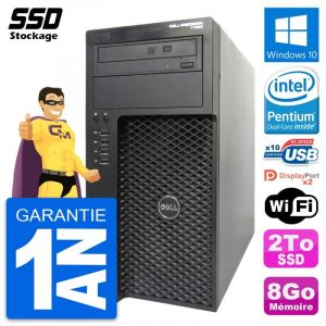 PC Tour Dell Precision T1650 Intel Pentium G2020 RAM 8Go SSD 2To Windows 10 Wifi - Occasion