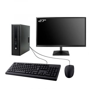 PC HP ProDesk 600 G2 SFF Ecran 27" Intel I7-6700 RAM 64Go SSD 960Go W11 Wifi - Occasion