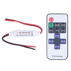 Chenquansarl-T&eacute;l&eacute;commande Rf, Mini Contr&ocirc;leurs Led Sans Fil &Agrave; 11 Touches Avec Gradateur Et Interface &Agrave; Fil Noir Rouge, Parfaits Pour Le Bureau &Agrave; Domicile Et L'ext&eacute;rieur - Occasion