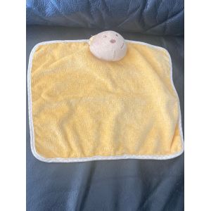 Doudou Ours Tex Jaune a carreaux plat 22*19cm - Occasion