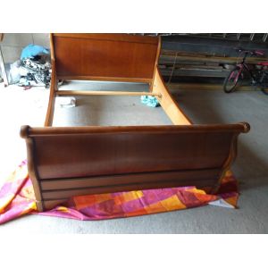 Lit 140 / 190 en merisier style Louis Philippe - Occasion