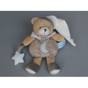 Doudou Ours Beige Blanc Gris Étoile Luminescent Baby Nat - Occasion