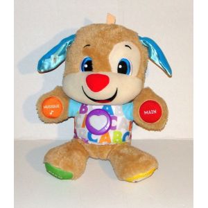 Chien Puppy Dog Progressif Peluche Interactive Fisher Price - Doudou Chien D'eveil Coeur Blanc Lumineux 34cm - Occasion