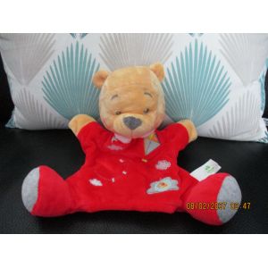 Doudou Marionnette Ours Winnie L'ourson Rouge Disney Baby - Occasion