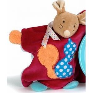 Doudou Souris Colors Marionnette Rouge Ecureuil Peluche Jouet Bebe Naissance - Occasion