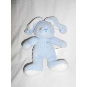 Doudou Kimbaloo La Halle Lapin Bleu Blanc 23cms Sans Les Oreilles - Occasion