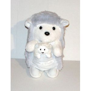 Peluche Herisson Bleu Tartine Et Chocolat Avec Son B&eacute;b&eacute; Doudou - Occasion