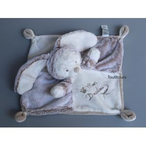 Doudou ours lapin plat blanc beige Mon Doudou Simba toys - Occasion