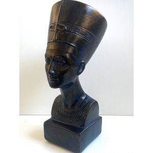 Statue Sculpture Buste Reine Égyptienne NEFERTITI Plâtre Patiné Signé Numéroté - Occasion