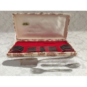 Ancienne Menagere Service A Dessert Gâteaux Signée E&d Modele Déposé Art Déco - Occasion