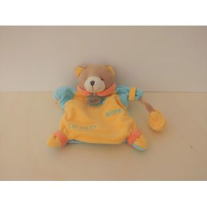 Doudou Ours Jaune Bleu Cléo Baby Nat - Occasion