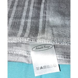 Grande Echarpe Tenture Gris Paillet&eacute; Motif Rayures Argent Tissu Ch&acirc;le 95% Viscose 5% Polyester 180 Cm X 70 Cm - Retro Vintage Tr&egrave;s Doux - Parfait &Eacute;tat - Envoi Tr&egrave;s Rapide Et Soign&eacute;. - Occasion